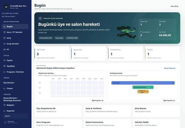 Fitness & Spor gerçek Bireveber ekranı
